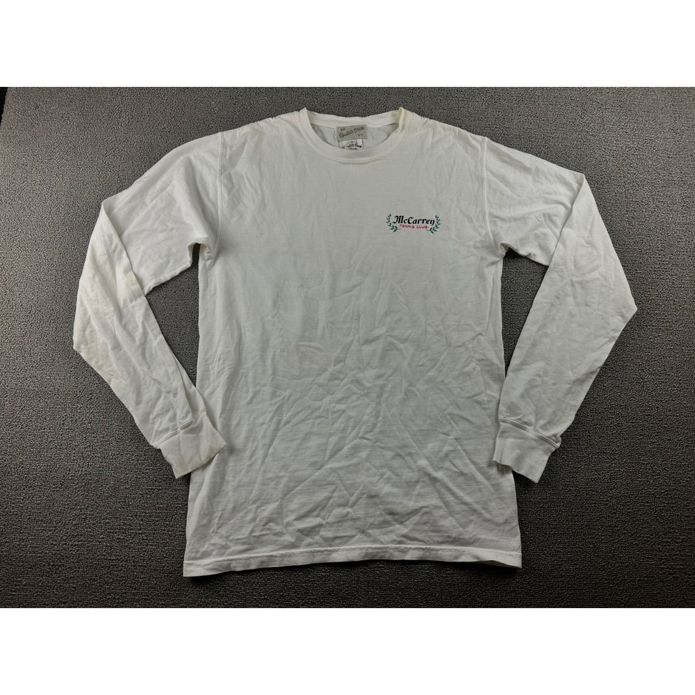 Upstate Stock T-Shirt Men S White McCarren Tennis Club Long Sleeve Athleisure